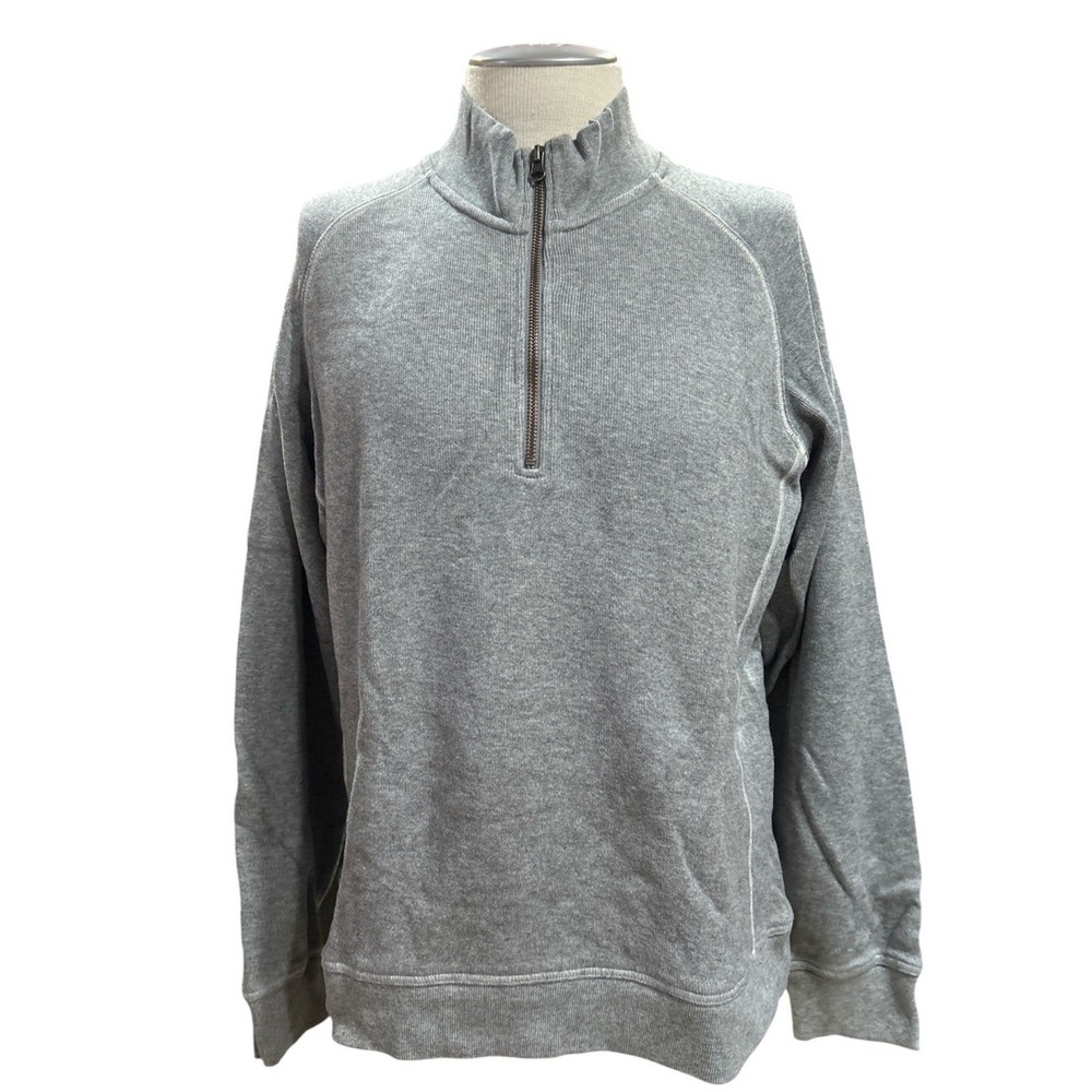 LL Bean Vintage Men’s Sweater M Reg Grey 1/4 Zip Pullover Traditional Fit 301192